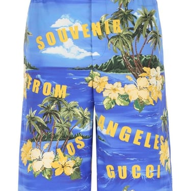 Gucci Man Printed Poplin Bermuda Shorts
