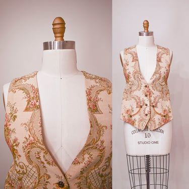 Vintage Floral Tapestry Vest 