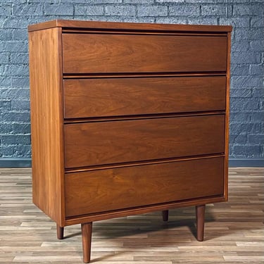 Vintage Mid-Century Modern Walnut Highboy Dresser, c.1960’s 