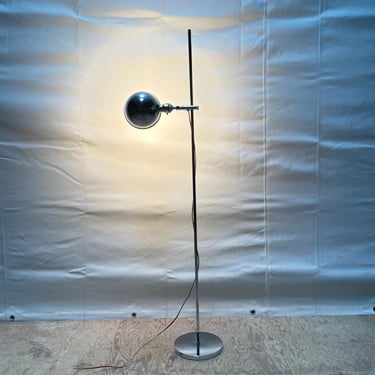 1970s Robert Sonneman OMI Floor Lamp Chrome Vintage Mid-Century Adjustable Eyeball 