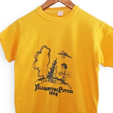 60s t shirt / Yellowstone shirt / 1960s Russell Southern Yellowstone Potters 1969 short sleeve cotton t shirt XS 