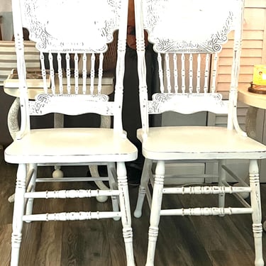 Farmhouse chairs dining chairs hand painted chairs custom color  white painted chairs kitchen chairs two chairs  farmhouse decor 