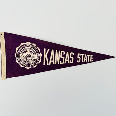 Vintage Kansas State University Full Size Pennant 