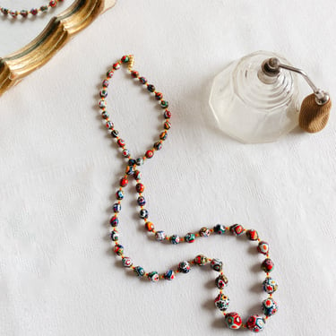 antique murano Italian millefiori glass bead necklace