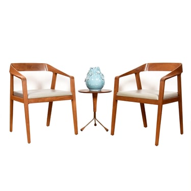 Pair of “Twist” Arm Chairs by Knoll in Walnut