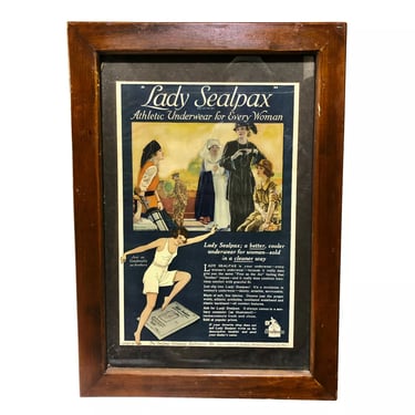 Antique Lady Sealpax Underwear Framed Full Page Advertising Print