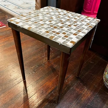 Small mosaic top table, 11.25” x 12” x 15.75” 