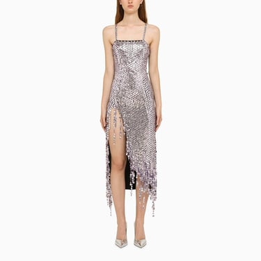 The Attico Lavender Asymmetric Dress With Rhinestones Women