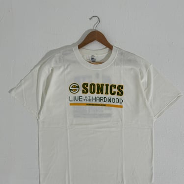 Vintage Seattle Supersonics "Live at the Hardwood" T-Shirt Sz. XL
