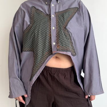 Tiberi x BRZ - Reworked Pinstripe Star Shirt (2X/3X)