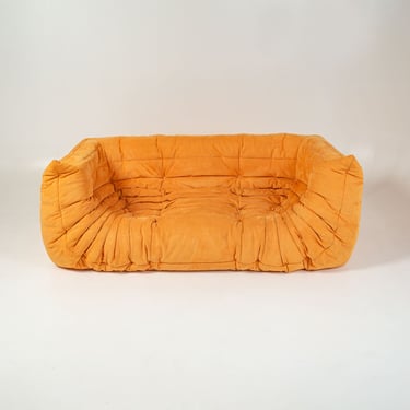 Michel Ducaroy's Togo three Seater Sofa in Original Violet Alcantara for Ligne Roset 