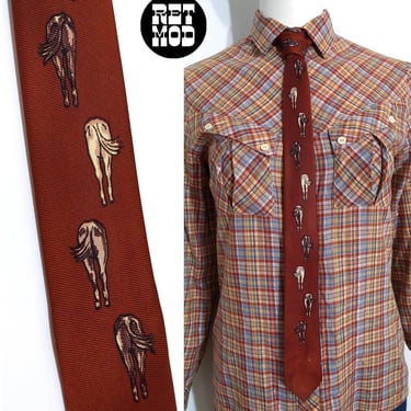 Horses's Ass Novelty Vintage 40s 50s Skinny Neck Tie 