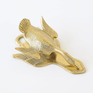 Vintage Brass Duck Memo Clip 