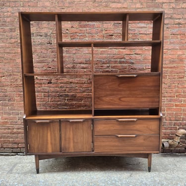 Walnut Mid-century Modern Room Divider Bookcase