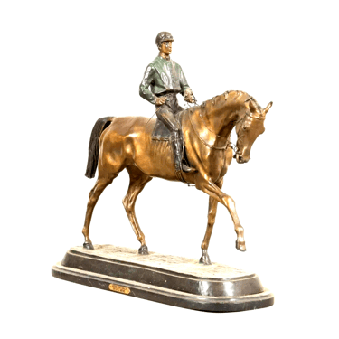 Sculpture, Bronze, Large, Equestrian, After P. J. Mene, "After the Race"!