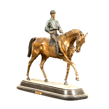 Sculpture, Bronze, Large, Equestrian, After P. J. Mene, &quot;After the Race&quot;!