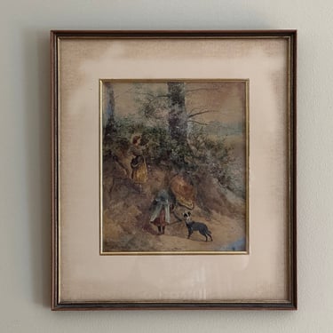 T.S. Reynolds Watercolor on Board 19th century Free Shipping 