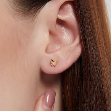 Andrea butterfly stud earrings, gold vermeil earrings, butterfly earrings, stud earrings, gold earrings, gold studs, dainty stud earrings 