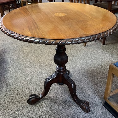 Item #DMC46 Antique Mahogany Tilt Top Side Table c.1910