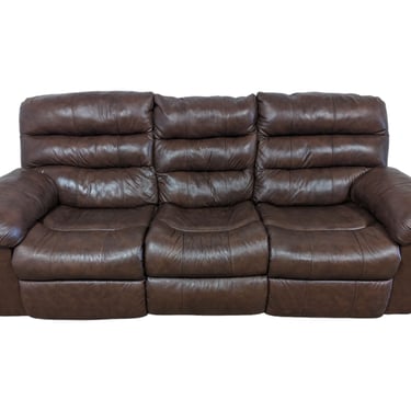 Brown Leather Manual Reclining Couch