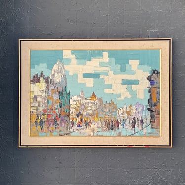 1962 Signed Abstract Cityscape