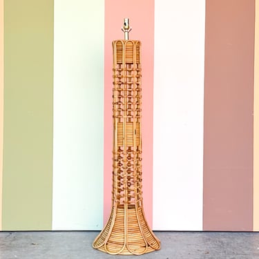 Old Florida Rattan Floor Lamp