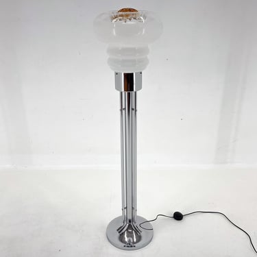 Mid-Century Chrome & Murano Glass Floor Lamp, Italy, 1970's 