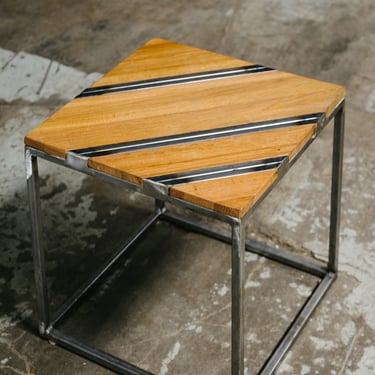 Steel Inlaid End Table