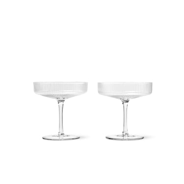 Ripple Champagne Saucers, Set of 2, Clear