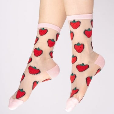 Strawberry Sheer Socks