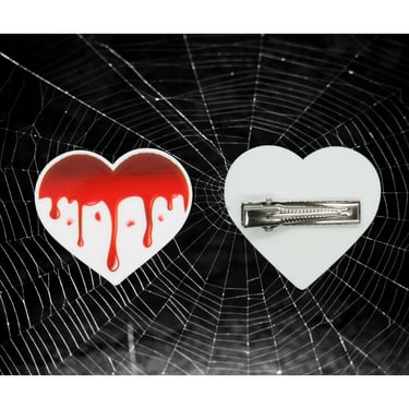 Bloody Heart Hair Clip Horror Goth Barrette 