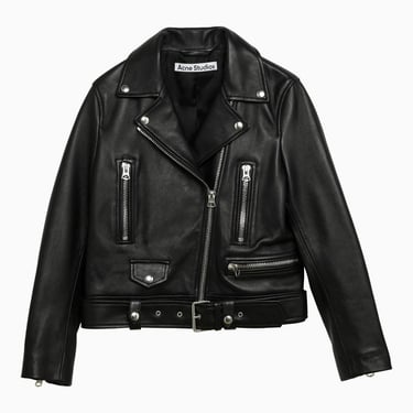 Acne Studios Black Leather Biker Jacket Women
