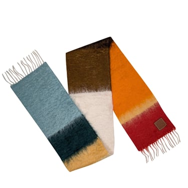 Loewe - Multicolor Striped Mohair &amp; Wool Blend Fringe Scarf