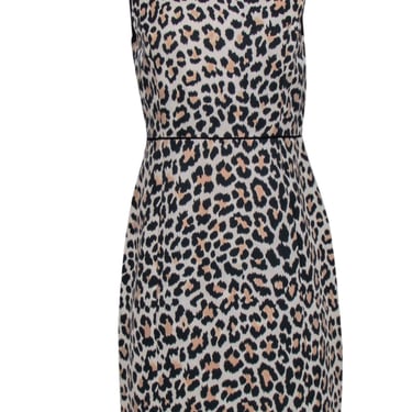 Kate Spade - Tan & Brown Leopard Print Sheath Dress Sz 8