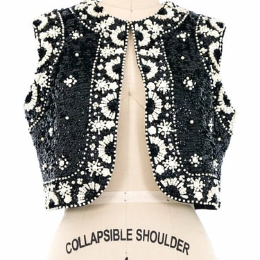 1960s Sequin Embellished Cropped Vest