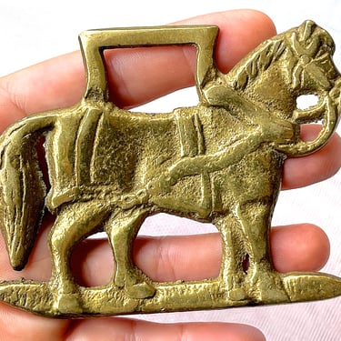 VINTAGE: Solid Brass English Medallion - Star - Horse Harness - Plaque -  Buckle - Upcycle 