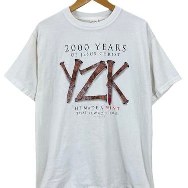 Vintage Y2K 2000 Years of Jesus Christ He Made A Point T-Shirt Large
