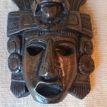 Aztec Ceramic Face Vintage Wall Hanging, 1960s 