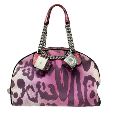 Dior Pink Cheetah Dice Gambler Bag