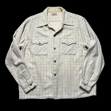 Vintage 1930s/1940s BRENT Montgomery Ward Flannel Sport Shirt ~ size M to L ~ Hunting / Work Wear ~ 