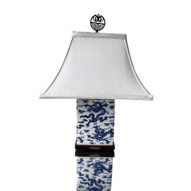 Pair of Ralph Lauren Blue and White Ceramic Lamps JY241-14