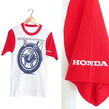 80s Honda shirt / moto shirt / Honda racing / 1980s Honda Moto racing t shirt deadstock Small 