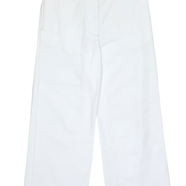 Ferragamo - White High Rise Cropped Wide Leg Jeans Sz 6