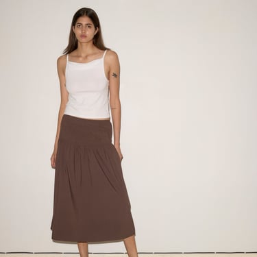 Button Skirt in Chocolate - Deiji Studios
