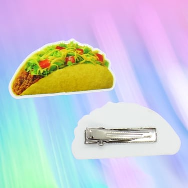 Taco Hair Clip Cute Mexican Food Barrette Crunchy Nacho Chip Shell 