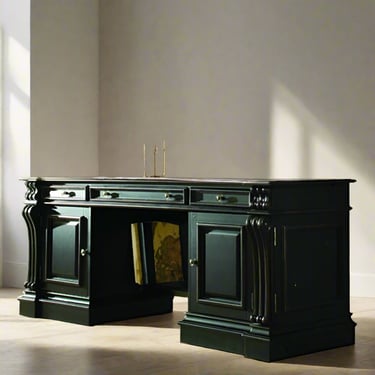 Hooker Furniture Telluride Black Hardwood Credenza Desk FFE258-245