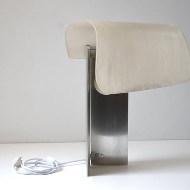 Vintage Aluminum Italian Modern Minimalist Waterfall Shade Table Lamp 