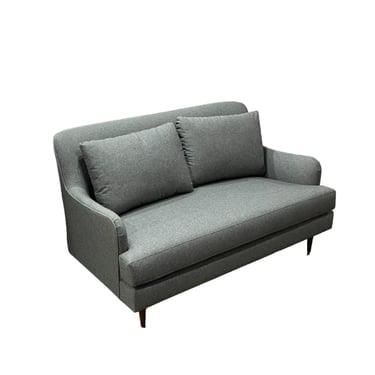 Perch Furniture Rounded Arm Design Grey Flannel Loveseat PFP229-4