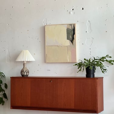 Danish Modern Wall Mounted / Floating Teak Secretary By Gunni Oman