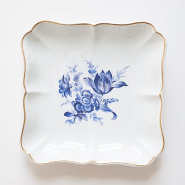 Vintage Blue Floral Square Serving Dish 